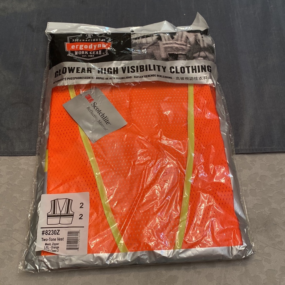Ergodyne Class 2 Two-Tone Surveyor Safety Vest - Mesh With Zipper NEW L/XL
